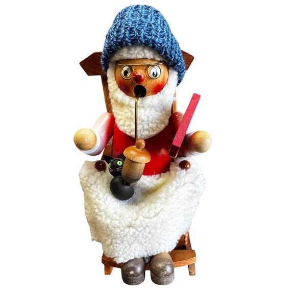 Steinbach Rocking Musical Santa Smoker In Chair 9" Plays Music And Rocks Germany - Picture 2 of 6